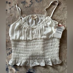 NWT Nordstrom Open Edit Smocked Crop Tank Top